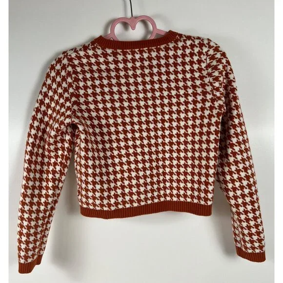 Sincerely Jules Girl Houndstooth Cardigan Sweater - Picture 5 of 10